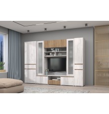 Гостиная Лиана 310 см крафт белый / крафт золотой