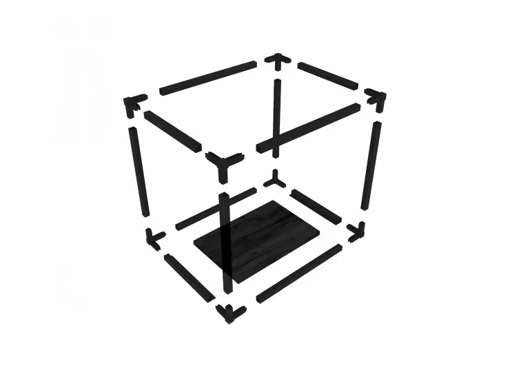 Полка Лофт ПМГ-Л 400 черная / венге