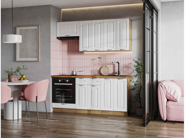 Кухня Мария 1,8 м дуб крафт золото / белый Кухня Мария 1,8 м дуб крафт золото / белый