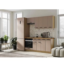 Кухня Призма 1,8 м дуб крафт золото / мокко суперматовый