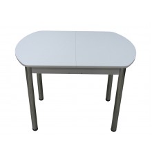 Стол обеденный Евро раскладной, белый, 100x70/130 см
